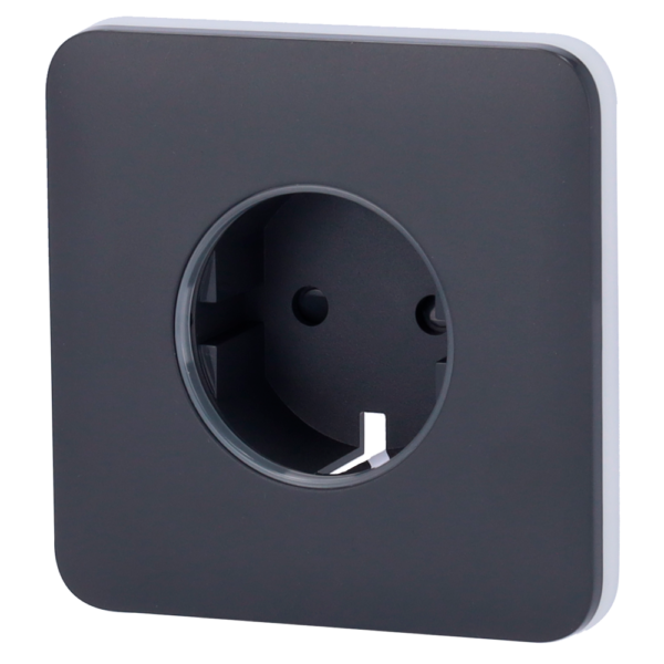 Tapa frontal para enchufe inteligente tipo F - AJ-SOLOCOVER-SMART-GRA