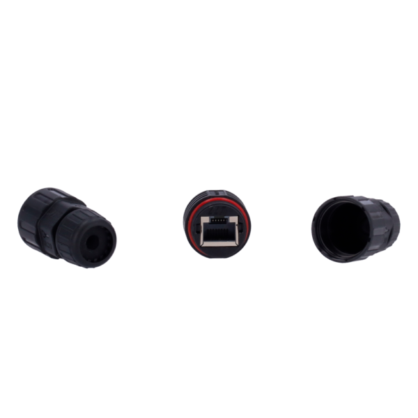 Conector con Racor - CON-RJ45-GLAND-W-BLACK