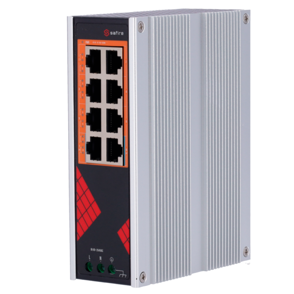 Safire Switch Industrial Alimentación AC 90~264V - SF-SWI08HIPOE-G-AC-130-DIN