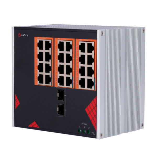 Safire Switch Industrial Alimentación AC 90~264V - SF-SWI2624HIPOE-GF-AC-390-DIN