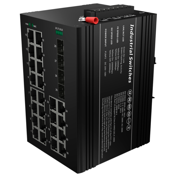 Switch PoE Marca Blanca - SW2624HIPOE-MGF-360-DIN