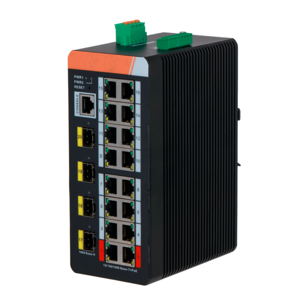 Switch PoE X-Security Carril DIN - XS-SWI2016HIPOE-MGF-240-DIN