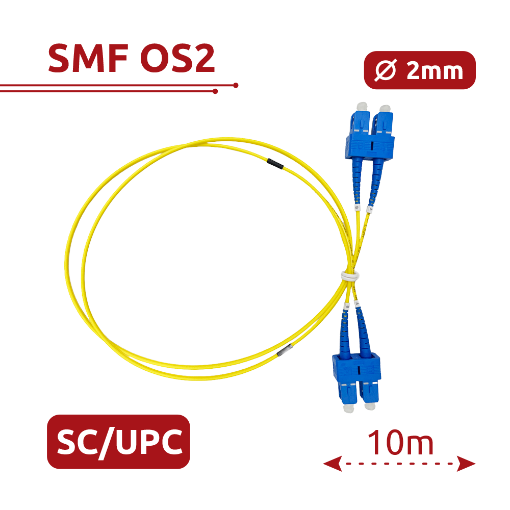 Cable de conexión de fibra óptica – SF-SC-UPC-SC-UPC-OS2-DX-10M-Y