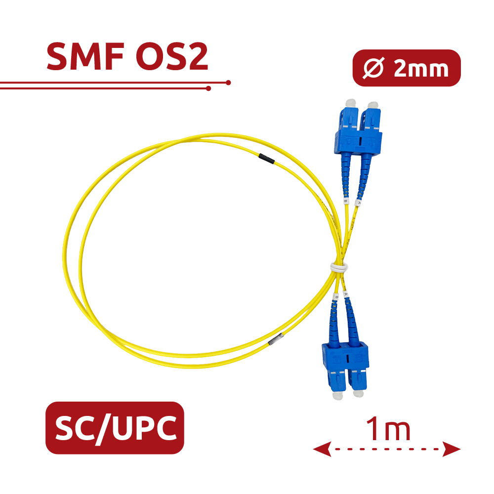 Cable de conexión de fibra óptica – SF-SC-UPC-SC-UPC-OS2-DX-1M-Y