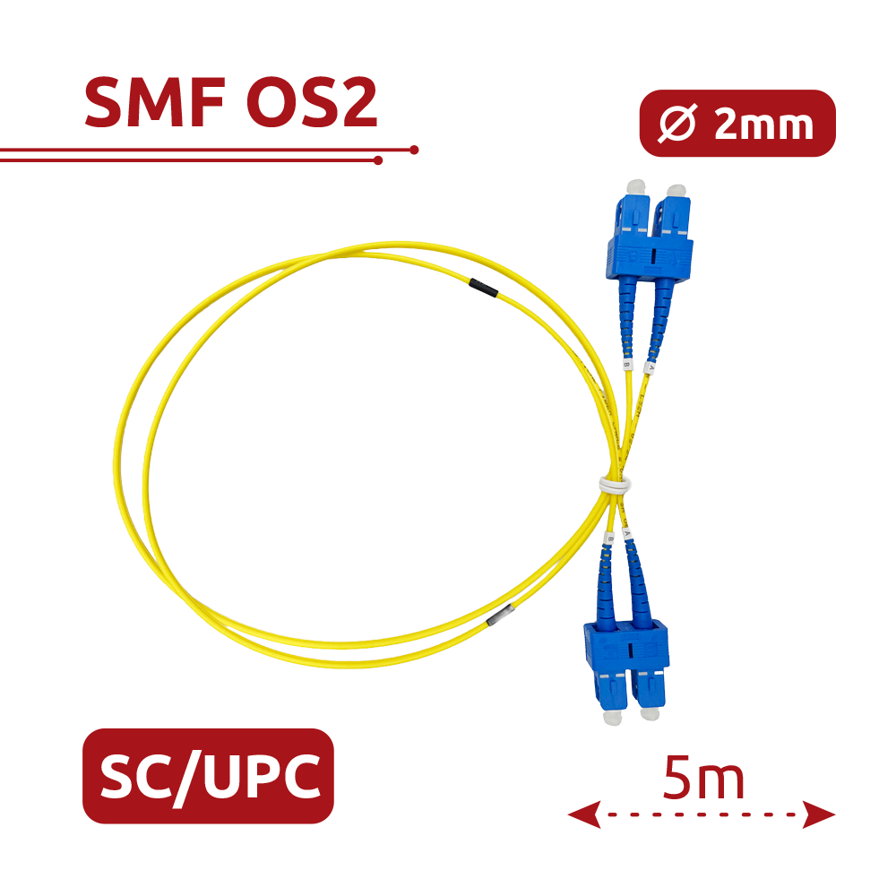 Cable de conexión de fibra óptica – SF-SC-UPC-SC-UPC-OS2-DX-5M-Y