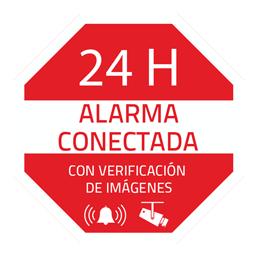 Pegatina de plástico – Serigrafía Alarma conectada (AC-PEGATINA-ES)