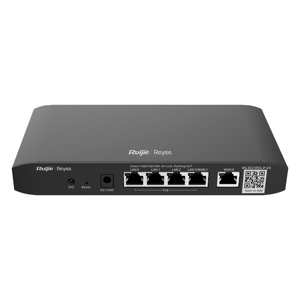 Reyee Router PoE Controlador Cloud – 4 Puertos PoE+ RJ45 GE + 2 Puertos RJ45 GE (RG-EG105G-P-V3)