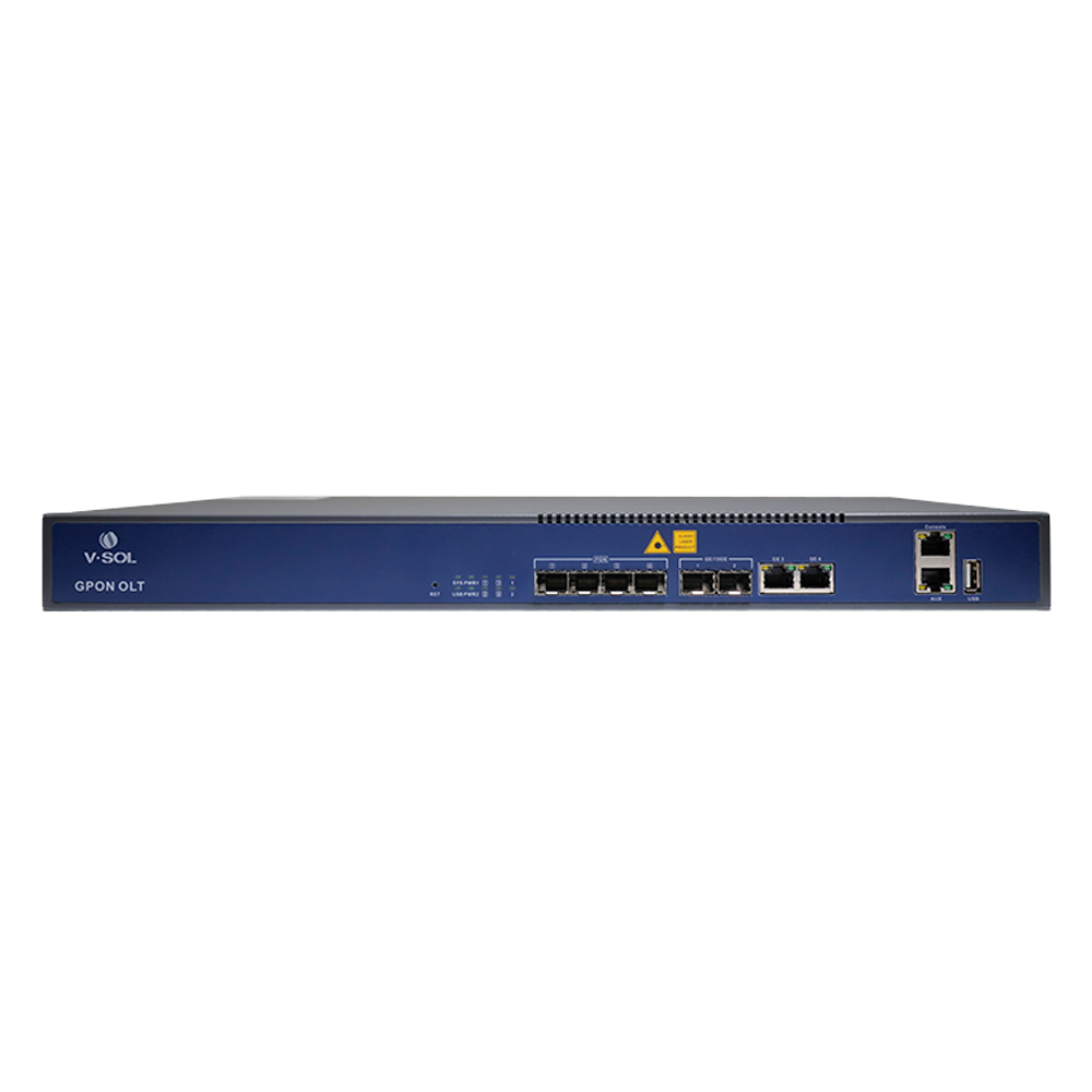V-SOL 4 Puertos Pon Gpon OLT – 2 Puertos RJ45 10/100/1000 Mbps + Puerto SFP+ 1/10Gigabit (VSOL-V1600G0-B)