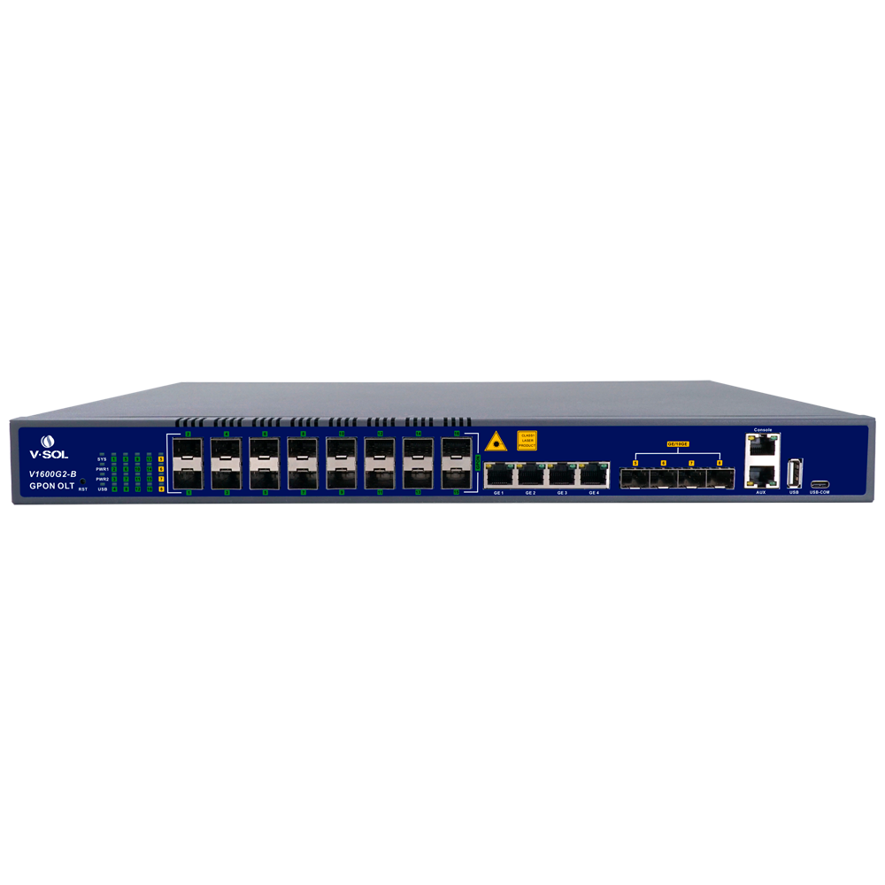 V-SOL 16 Puertos Pon Gpon OLT – 4 Puertos RJ45 GE + 4 SFP+ (1GE/10GE) (VSOL-V1600G2-B)