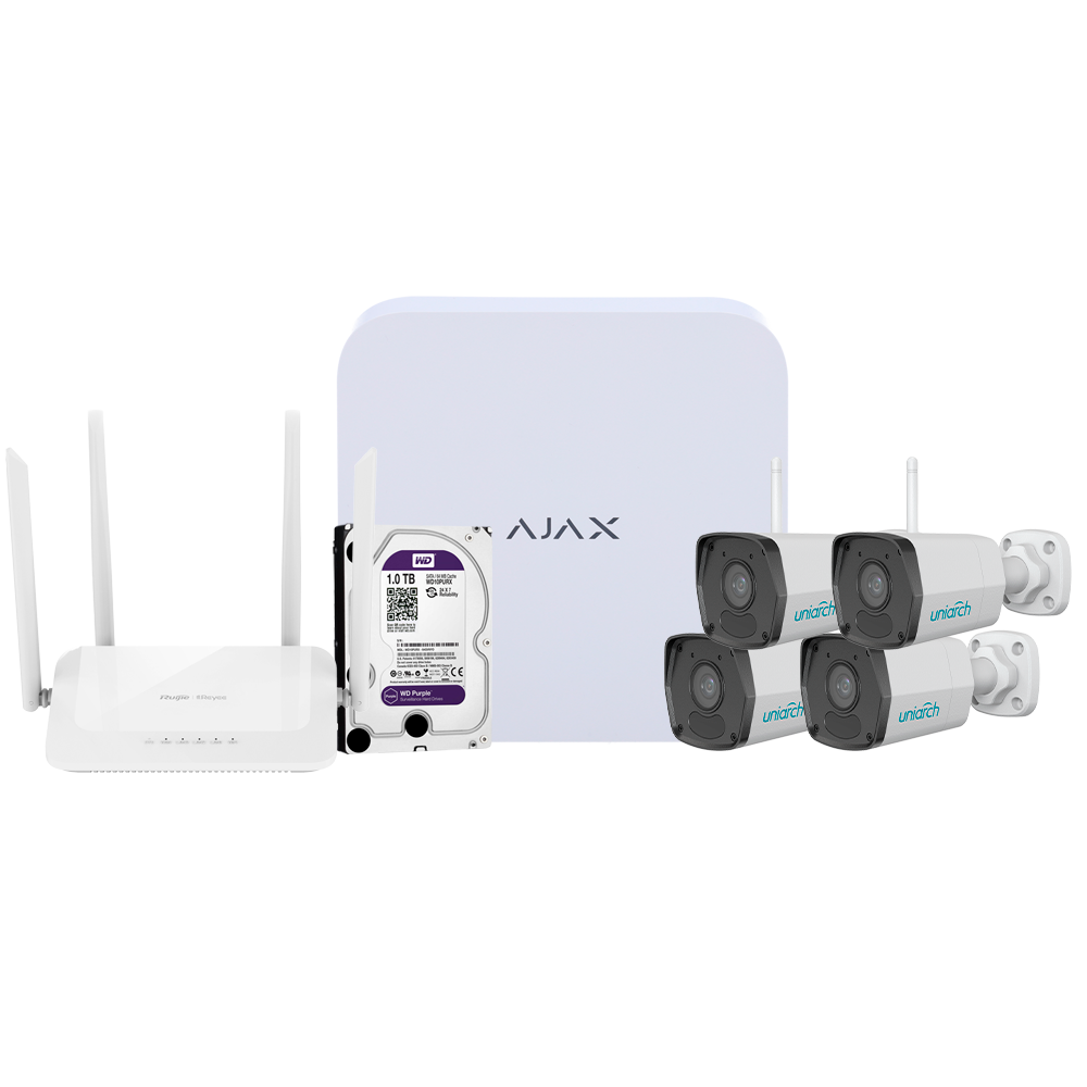 Kit de videovigilancia Ajax – Grabador Ajax de 8 canales (AJ-NVRKIT108B-2W)