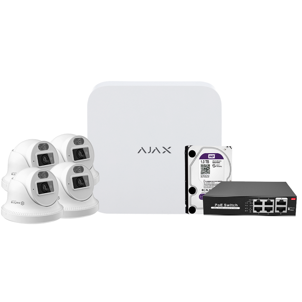 Kit de videovigilancia Ajax – Grabador Ajax de 8 canales (AJ-NVRKIT108T-4)