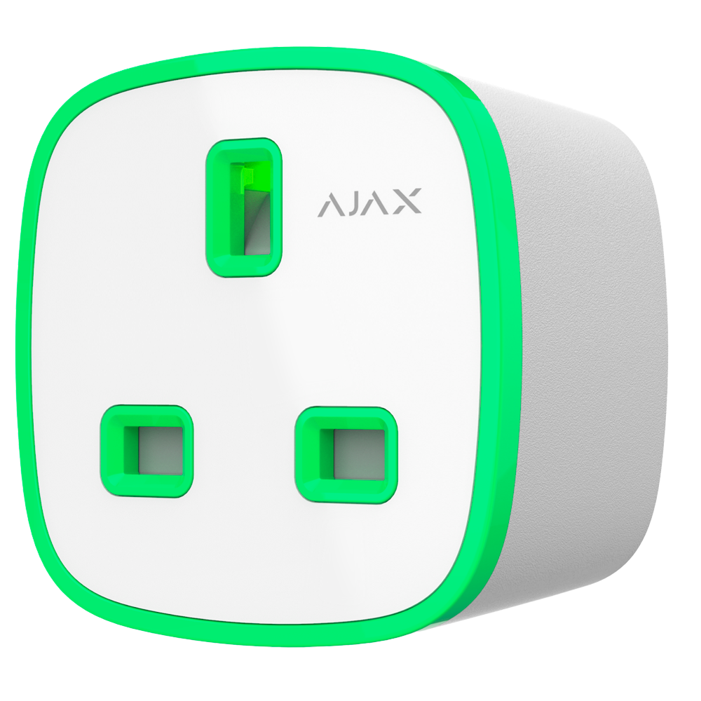 Enchufe inteligente AJAX AJ-SOCKET-G-W Tipo G control remoto (AJ-SOCKET-G-W)