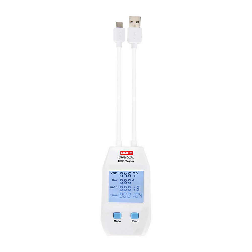 Medidor dual de corriente y tensión UNI-T – Sencilla conexión USB Tipo A y tipo C (UT658DUAL)